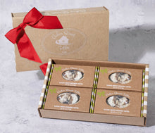 Load image into Gallery viewer, Classic White Pistachio Toffee 16 oz: four 4 oz boxes, red ribbon