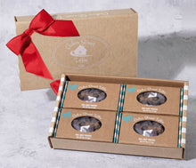 Load image into Gallery viewer, Sea Salt Toffee 16 oz: four 4 oz boxes, red ribbon