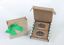 Load image into Gallery viewer, Sea Salt Toffee 8 oz: two 4 oz boxes, green ribbon