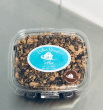 Load image into Gallery viewer, Crushed Sea Salt Toffee Topping pieces with dark chocolate