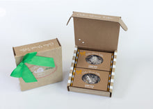 Load image into Gallery viewer, All Almond Toffee 8 oz: two 4 oz boxes, green ribbon
