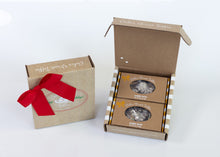 Load image into Gallery viewer, All Almond Toffee 8 oz: two 4 oz boxes, red ribbon

