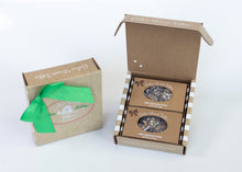 Load image into Gallery viewer, Dark Chocolate Toffee 8 oz: two 4 oz boxes, green ribbon
