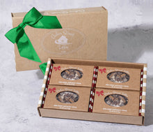 Load image into Gallery viewer, Semi Sweet Toffee 16 oz: four 4 oz boxes, green ribbon
