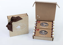 Load image into Gallery viewer, Semi Sweet Toffee 8 oz: two 4 oz boxes, brown ribbon
